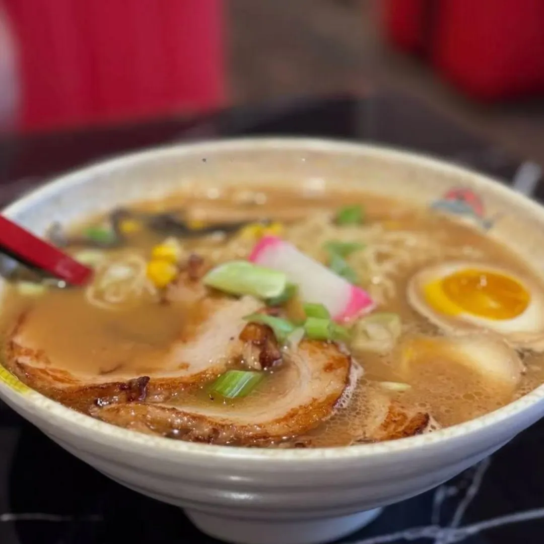 Ramen soup with meat, egg and veggies at AKAMI Sushi & Grill,a Japanese Restaurant in Dawsonville